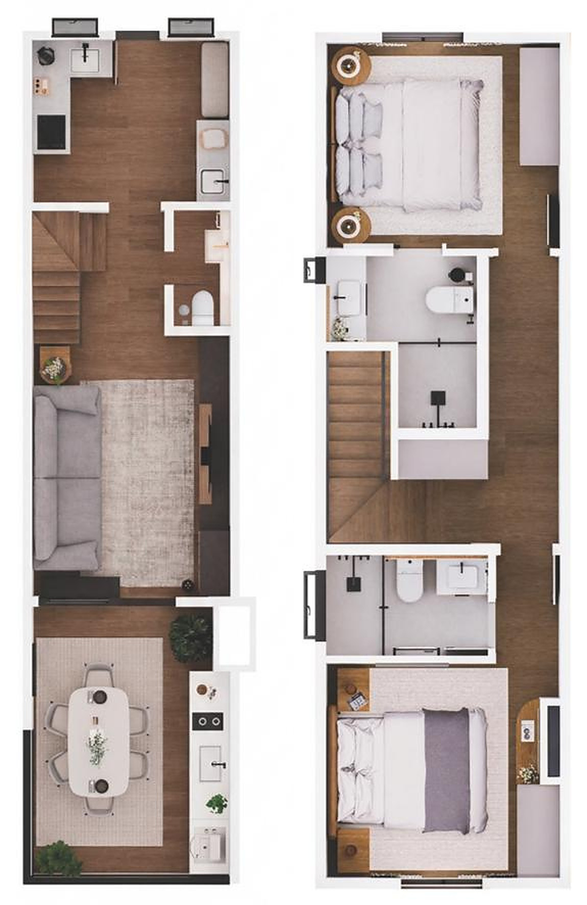 Planta humanizada — Duplex 01, 86,95 m²