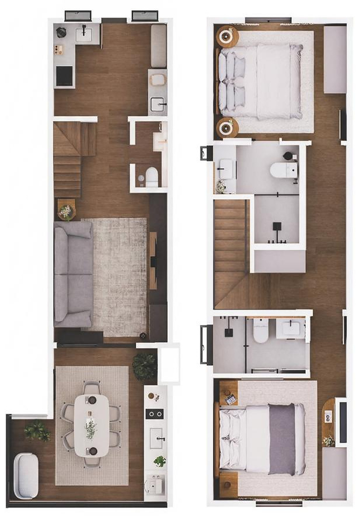 Planta humanizada — Duplex 02, 91,00 m²