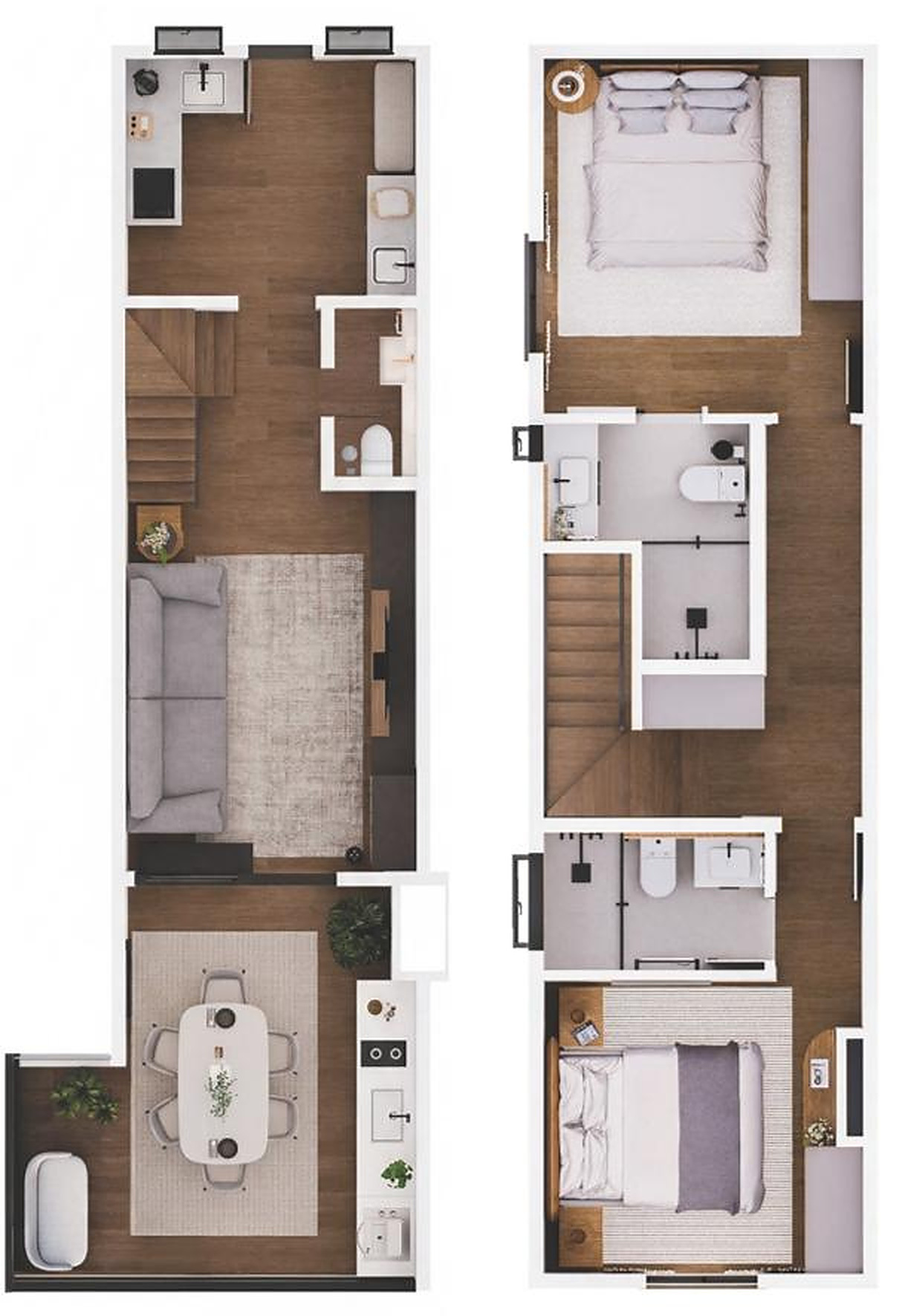 Planta humanizada — Duplex 03, 94,65 m²